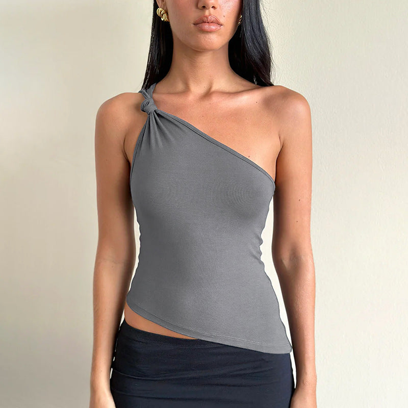 Kvinnors Top med Knutdesign – Elastiskt Tyg, Lätt Material, Normal Passform, Maskin Tvättbar – S, M, L, XL 2