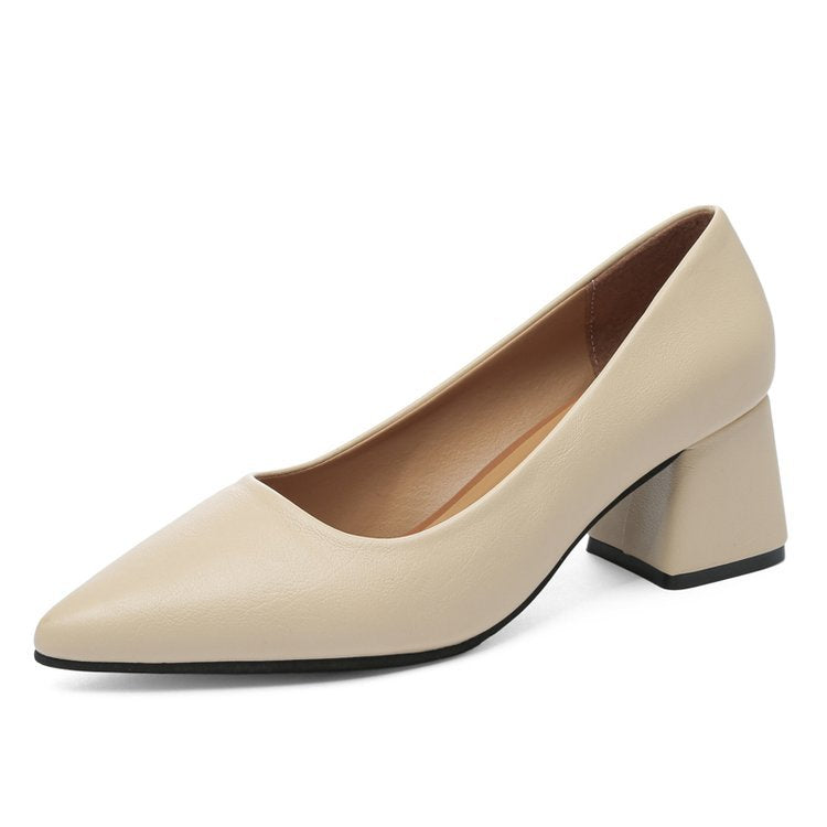 Variant image for Kvinnor Blockklack Pumps Läder Elegant Komfort 7 cm Klack-13