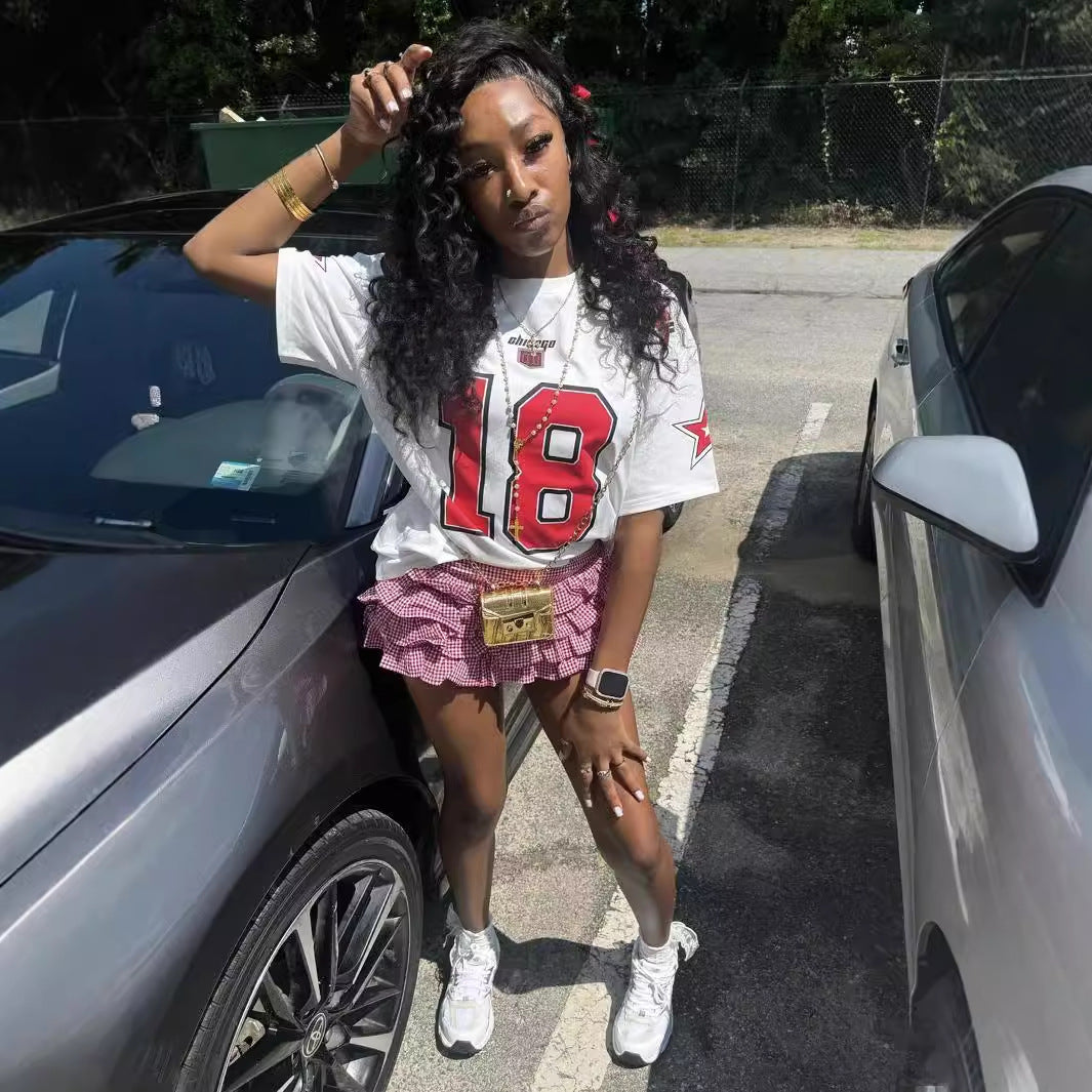 Tjej Kortärmad Topp Färgblockering Polyester Spandex-5