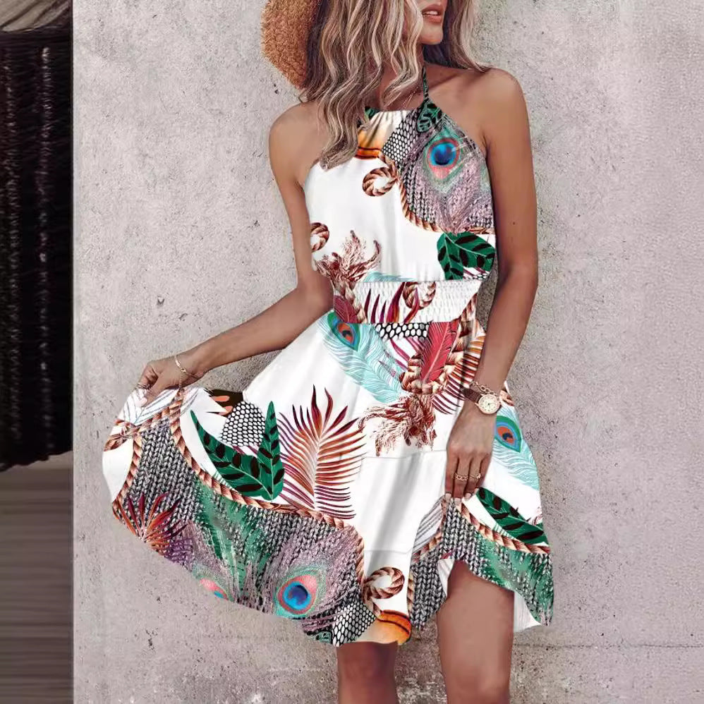 Variant image for Kvinnors A-Line Klänning Axelhängande Nacke Polyester Midi-11