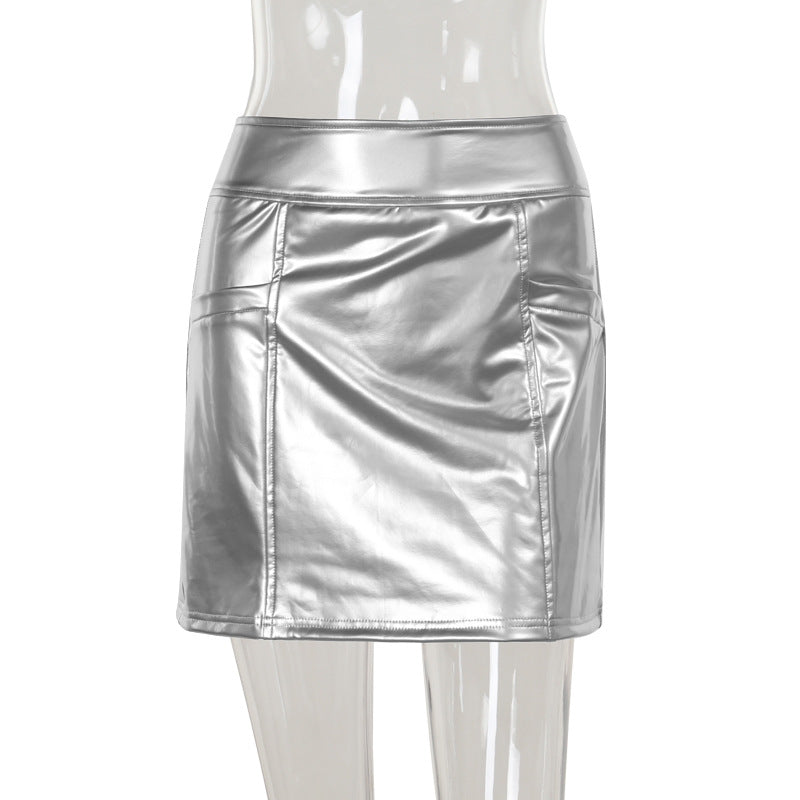 Minikjol för Damer i Metallic Design – Figurnära Passform, Elastiskt Tyg, Perfekt för Fest och Vardag 7