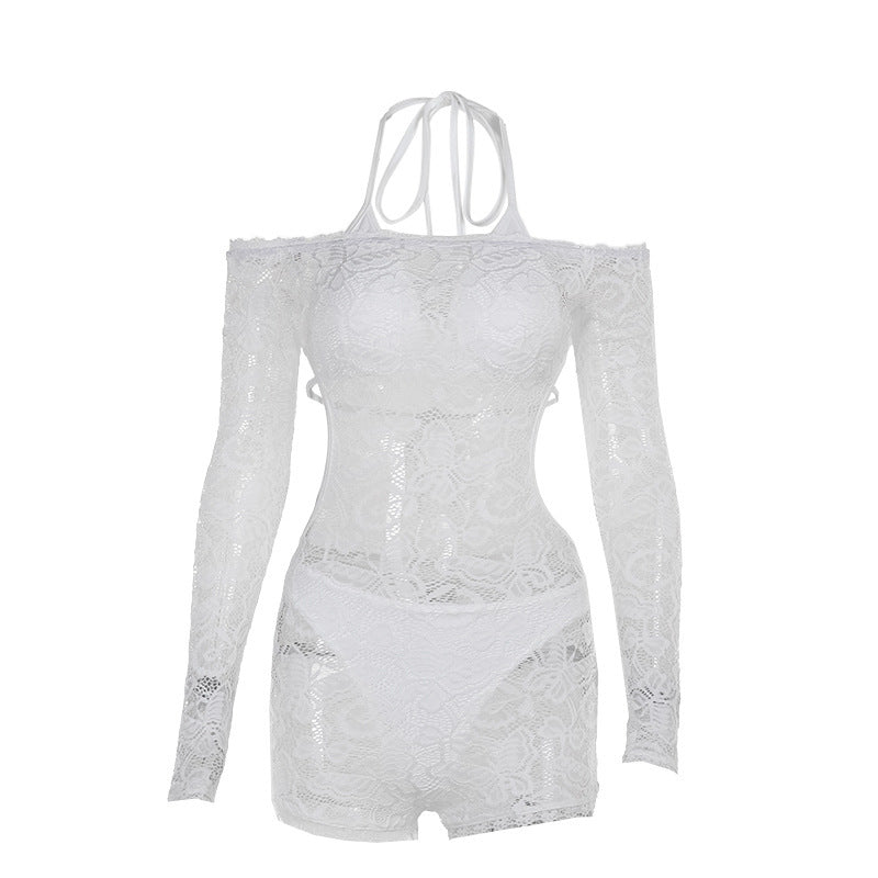 Off-Shoulder Festtop i Spets med Snäv Passform – Elegant Topp för Fester och Vardagsbruk 6