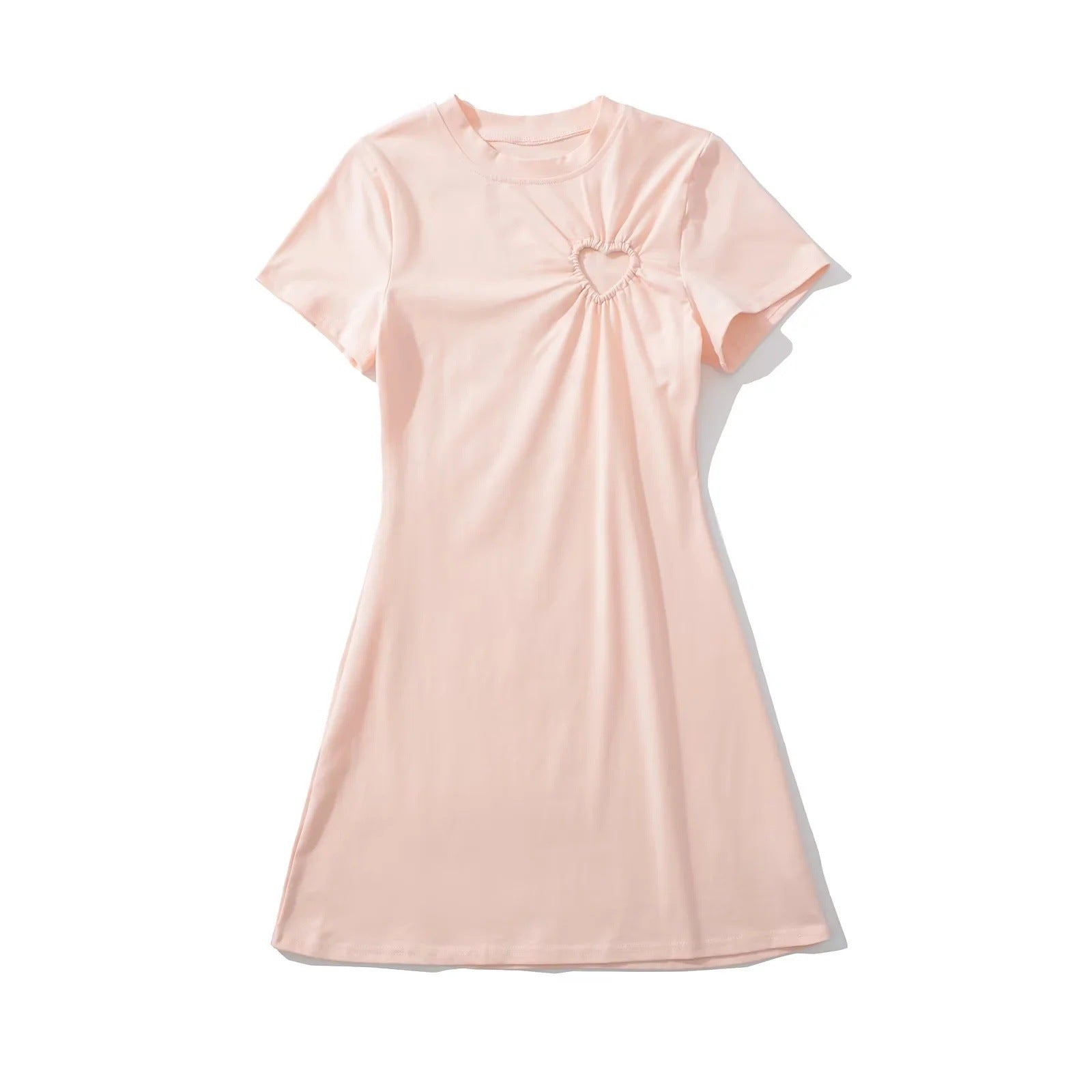 T Shirtklänning för Kvinnor med Hjärthalsring i Andningsbar Bomull – Löst Snitt, Perfekt för Sommarens Evenemang 6