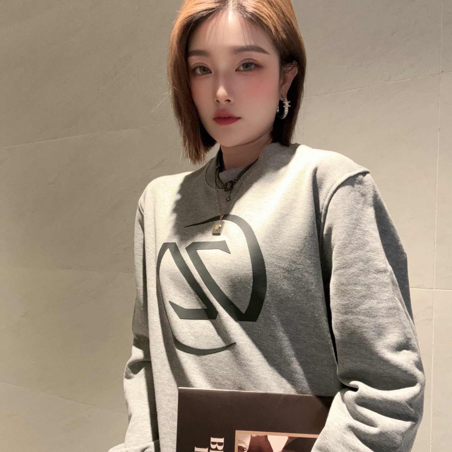 Variant image for Herr Tröja Tjock Rund Nacke 100% Bomull Lång Ärmar-1