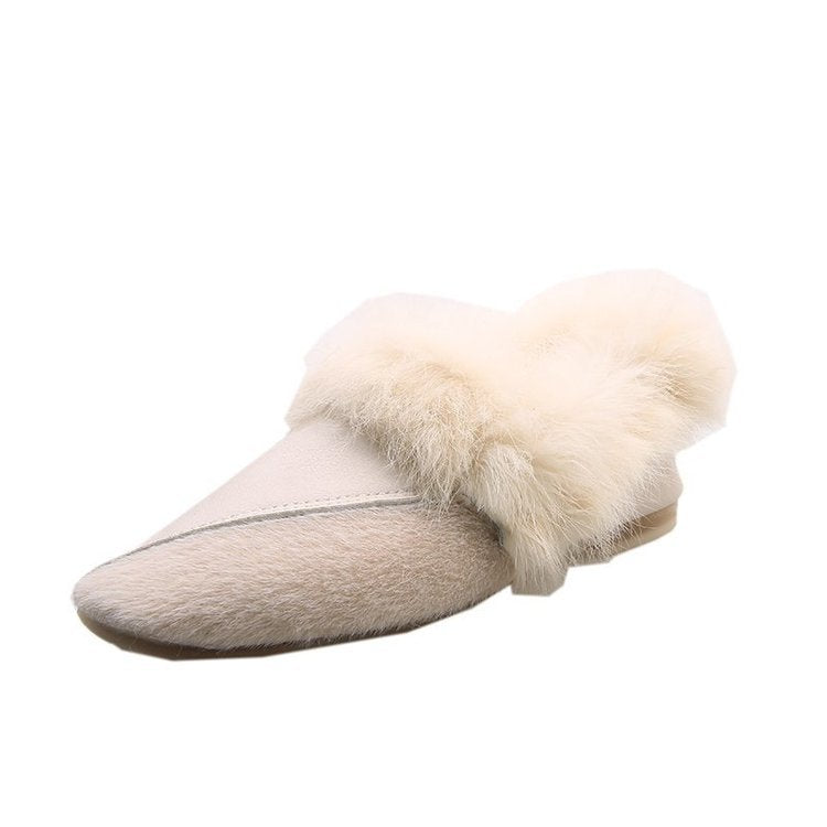 Damtofflor i Konstläder med Pälskrage – Mjuk och Bekväm Inomhustoffel för Avkoppling och Stil 9