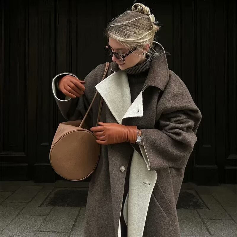 Kvinnor Trench Coat Elegant Lapel Lätt Andningsbart Tyg med Fickor 7