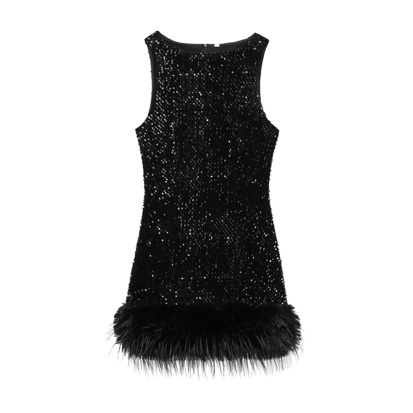 Variant image for Fina Dam Klänningar Ärmlös Rundhals med Paljetter Polyester-1