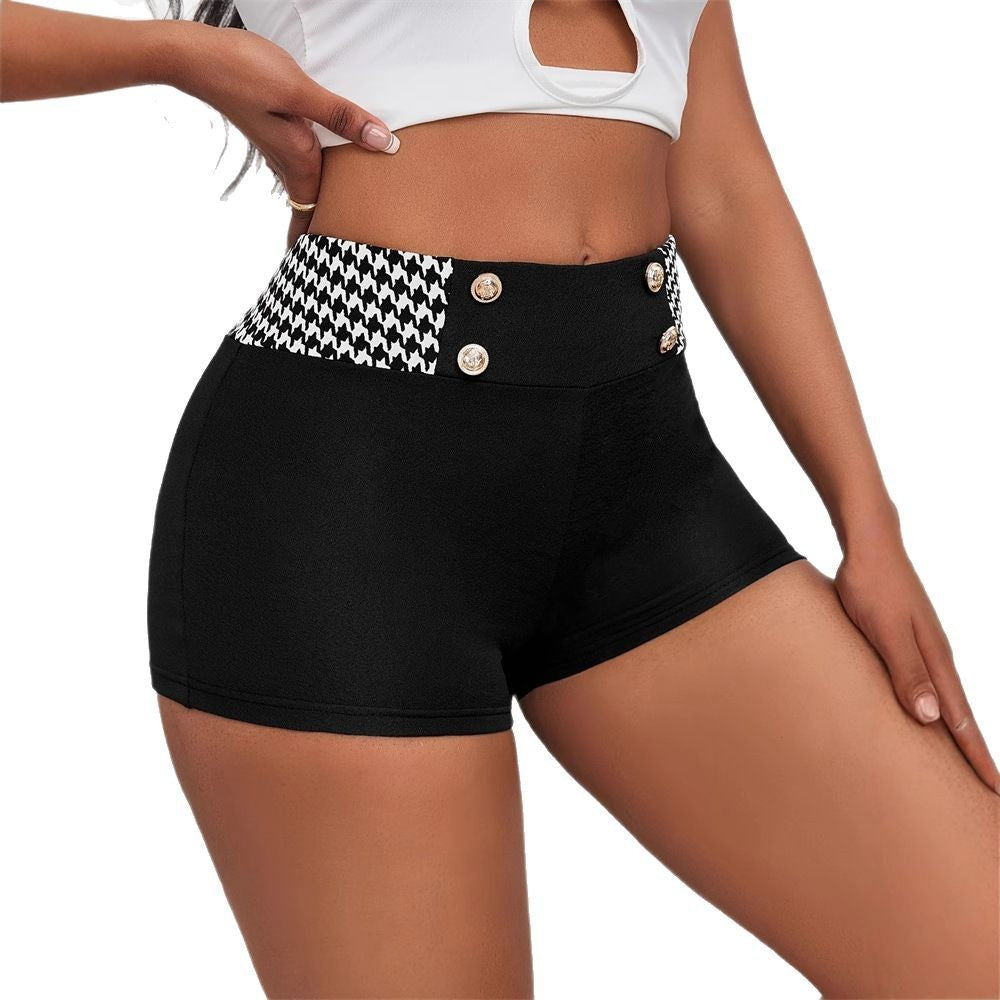 Kvinnor Hög Midja Shorts Elegant Design Elastiskt Tyg 5