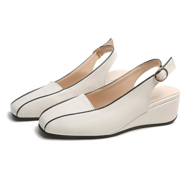 Slingback Wedge Pantolett för Kvinnor – Elegant Design med Justerbart Spänne och Bekväm Kilsula 5