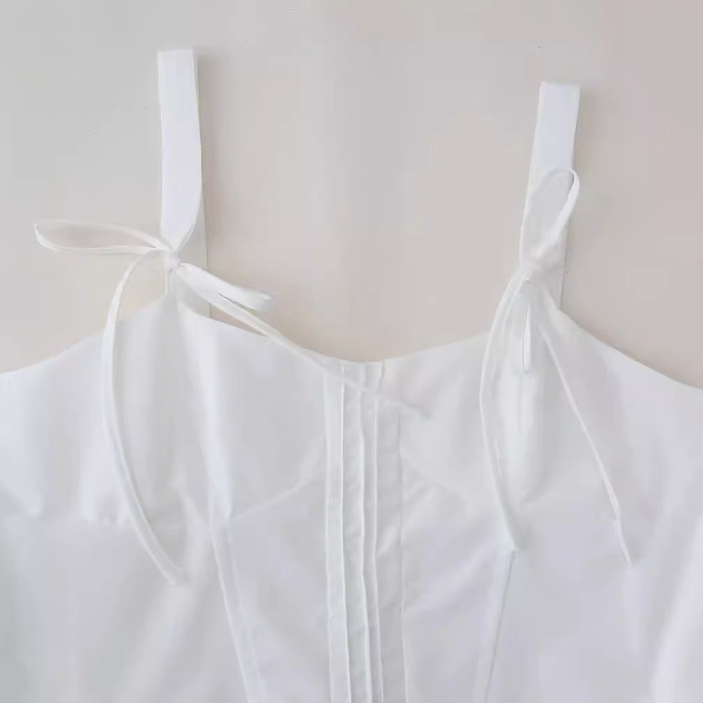 Dam Top Spaghettiband Ruffles Polyester 5