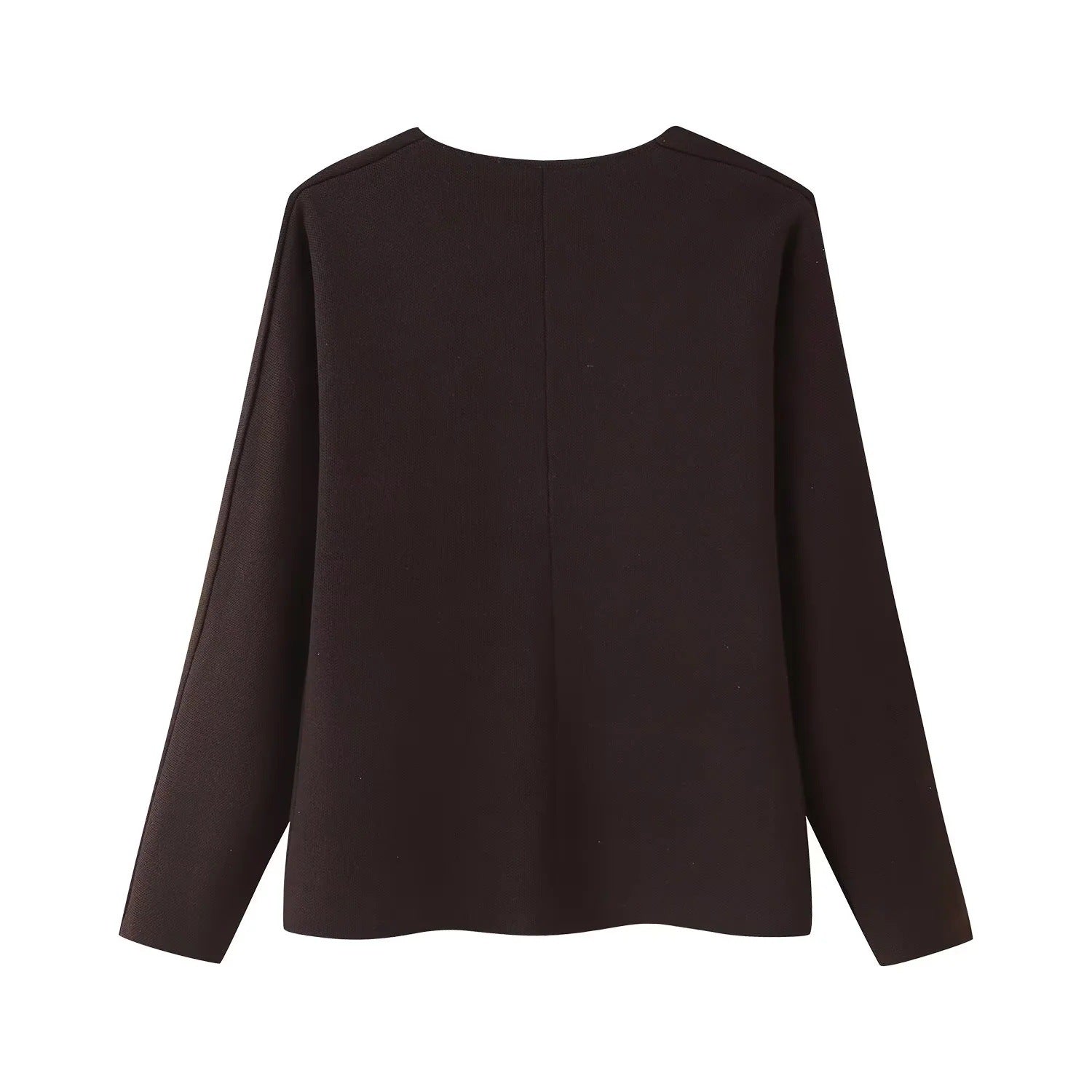 Kvinnors Cardigan V-ringning Mjuk Andningsbar Fiber med Knappdetaljer 2