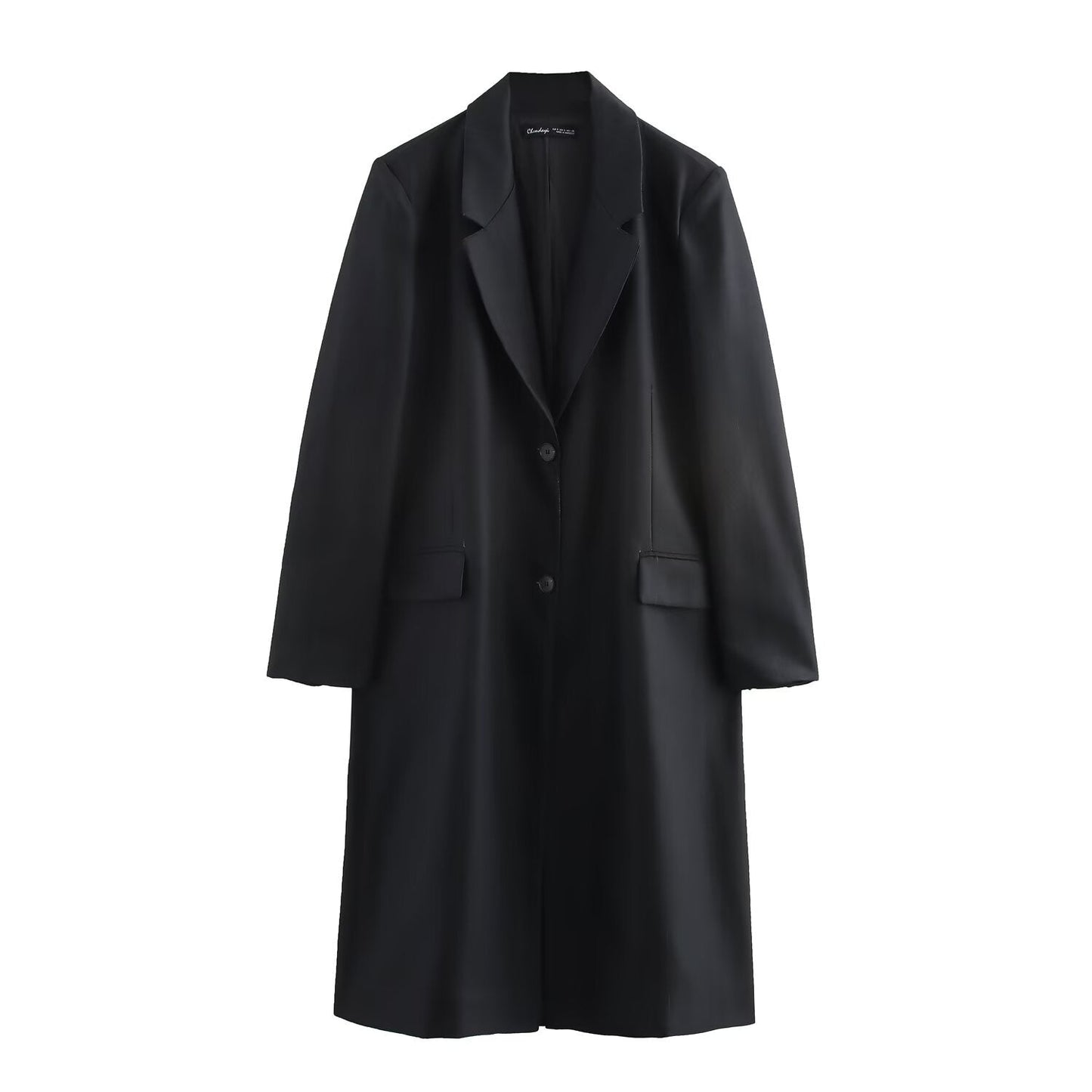 Damklänning Långärmad Randig med Fickor Hartsfärgad Tygblandning-1