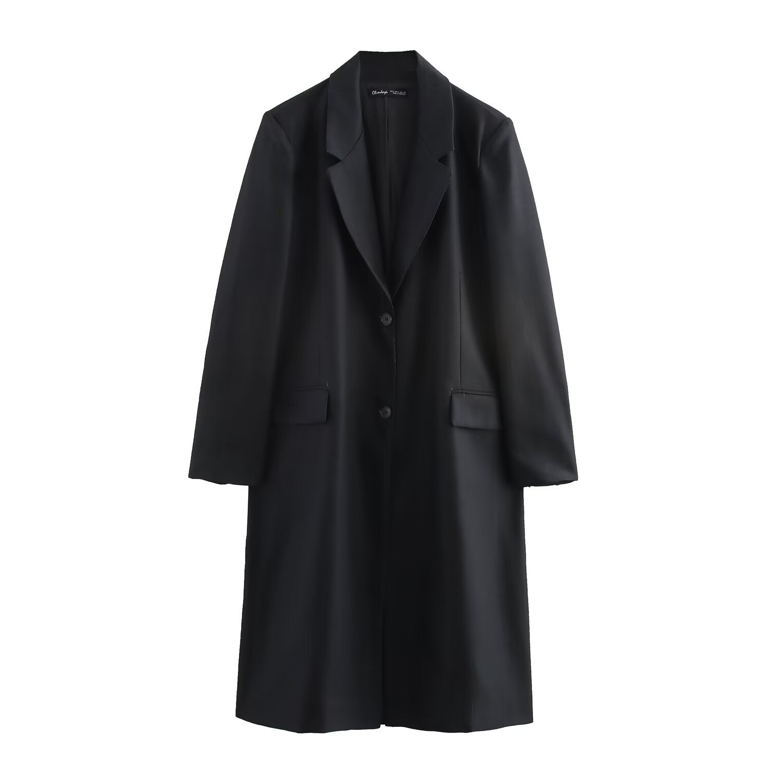 Damklänning Långärmad Randig med Fickor Hartsfärgad Tygblandning-1