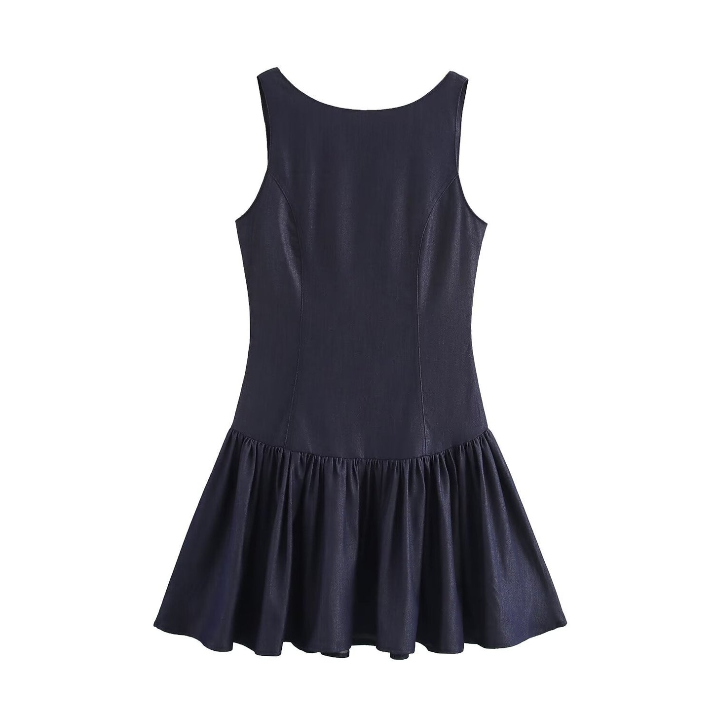 Damklänning A-Line Denim Minilängd Fina Detaljer-1