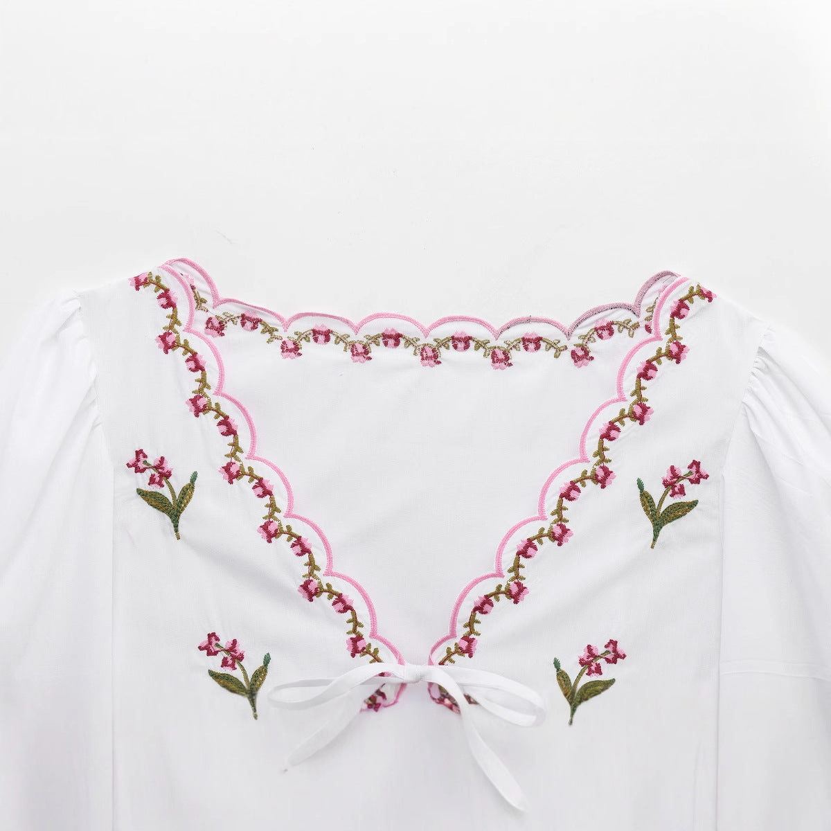 Kvinnors Blus Romantisk Broderi Lätt Viskos 4