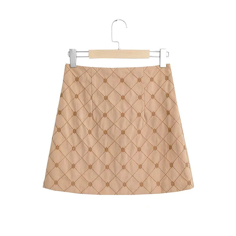 Dam Kjol Strukturerat Mönster Högkvalitativt Tyg-2