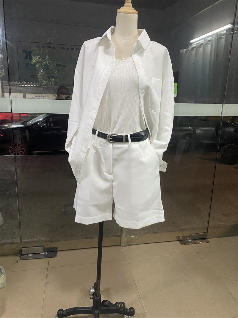 Variant image for Dam Casual Set Skjorta med Bälte och Shorts 100% Bomull-6