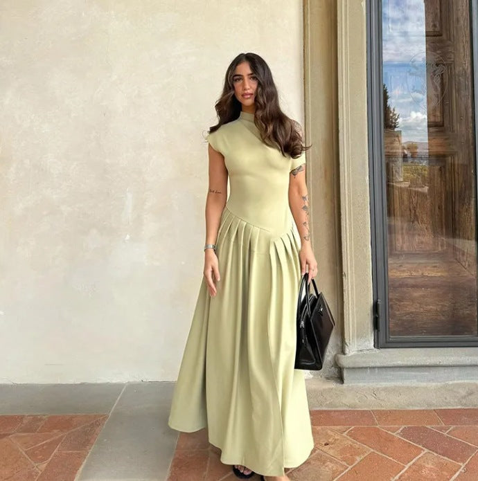 Asymmetrisk Midiklänning Dam i Mjuk Polyester för Bröllop och Fest – Elegant Design, Maskintvättbar 2
