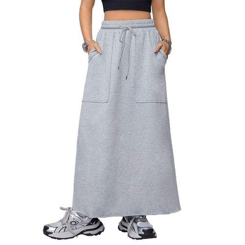 Dam A-linjeformad Kjol Lång Polyester-1