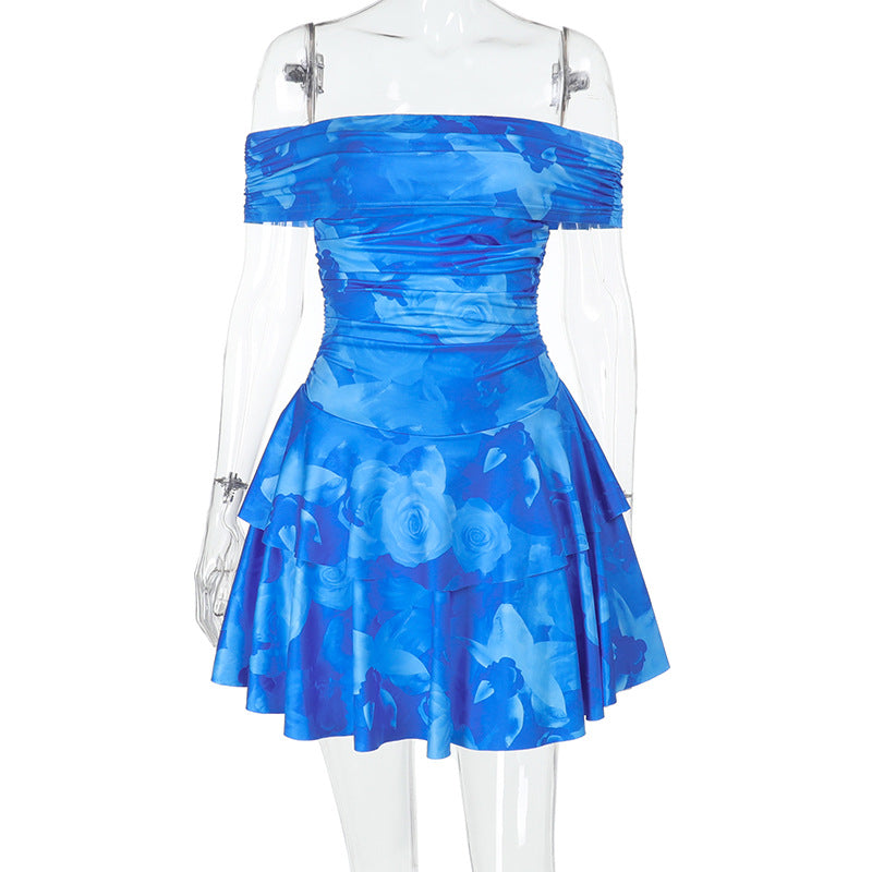 Variant image for Dam Sommarklänning Off-Shoulder Rufsade Detaljer Andningsbart Material-2