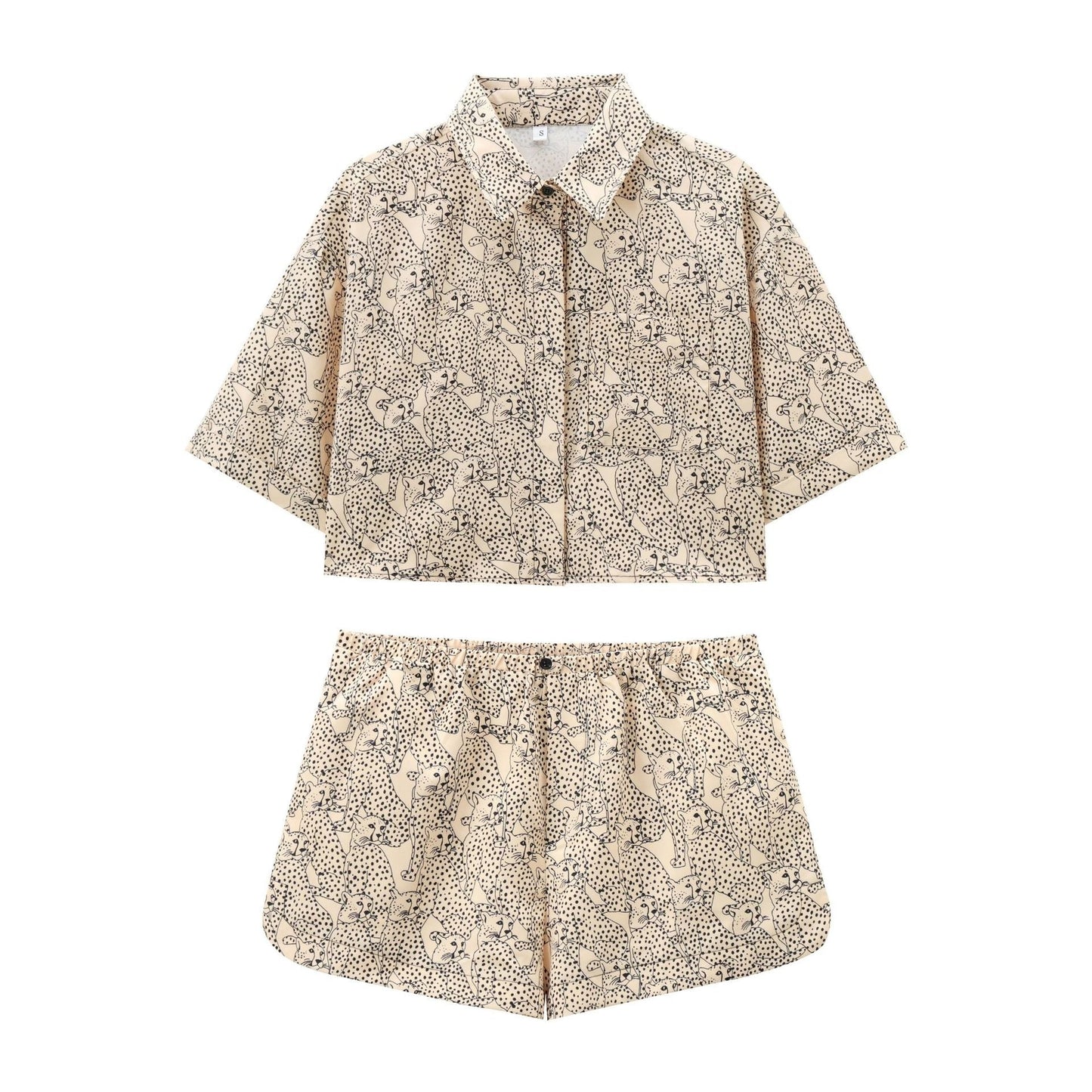 Dam Shorts Mönstrad Kortärmad Lätt Polyester Set-2