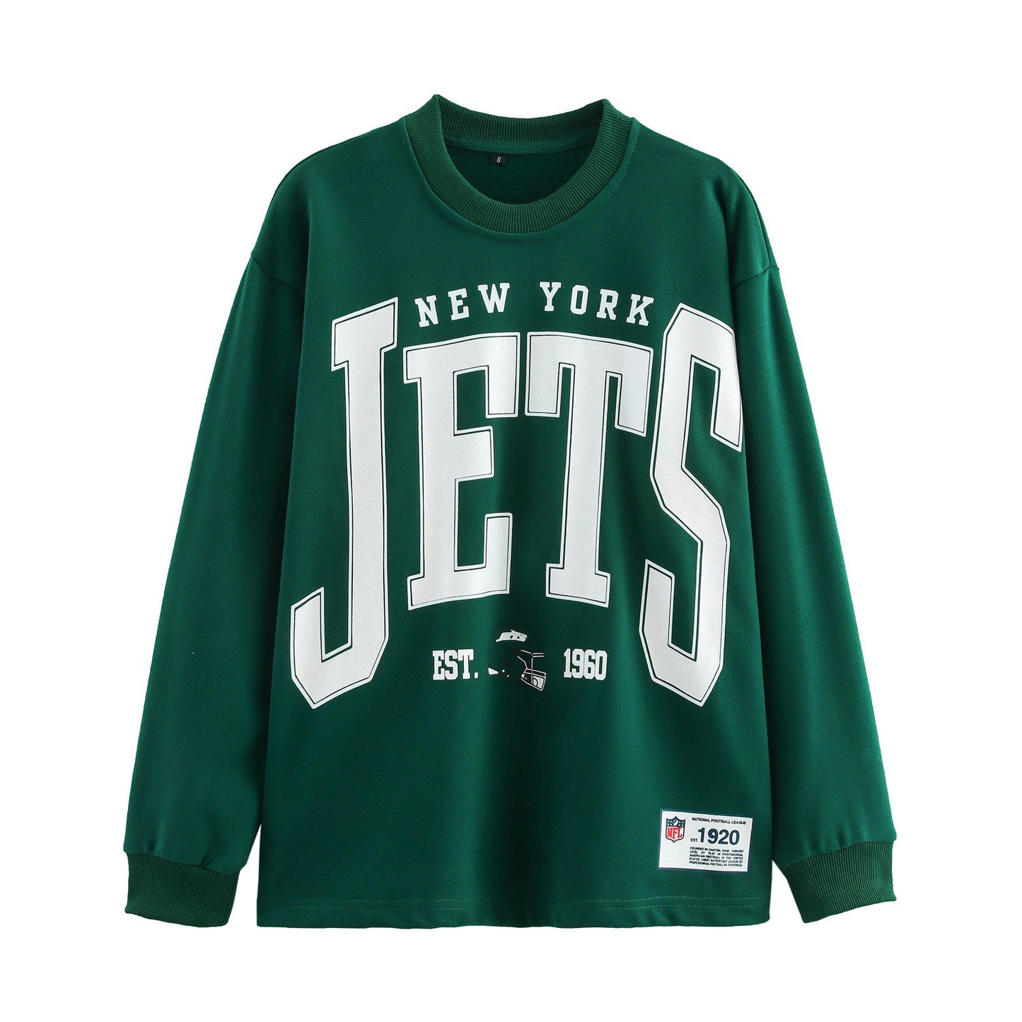 Sportig Kvinnors Tröja med Vintageinspirerat Tryck, Rund Hals och Elastiska Manschetter – Mjuk Tyg för Avslappnad Passform 1