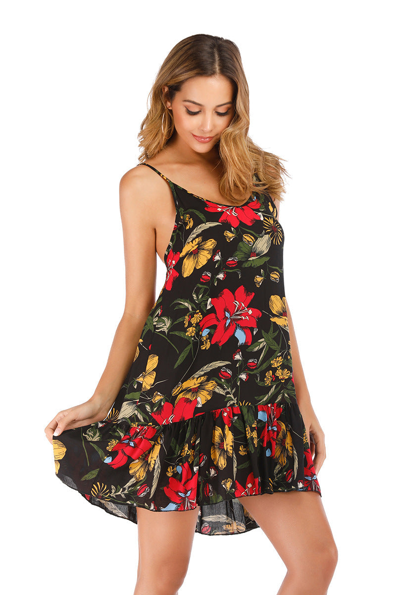 Variant image for Damklänning A-linjeformad Blommig 90% Fiber Ärmlös-1