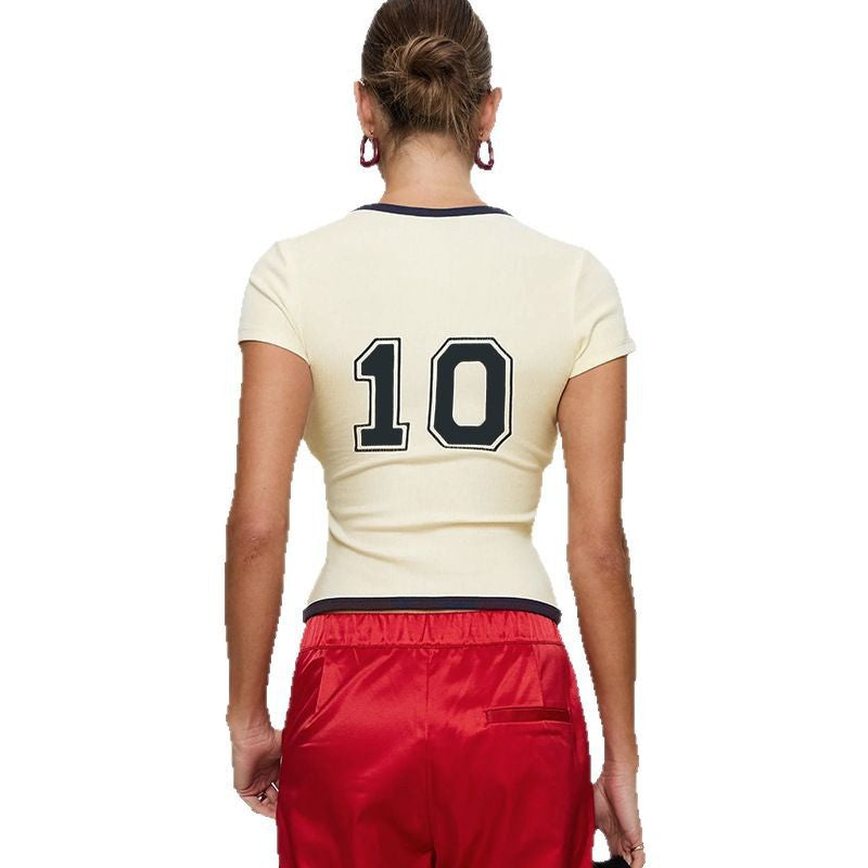 Kvinnors Kort Sporttopp Andningsbart Material Modern Design-6