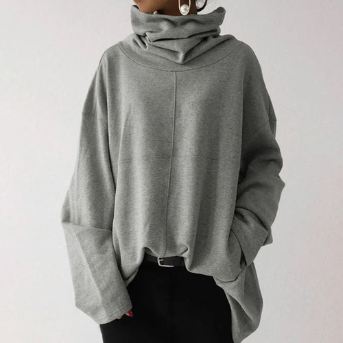 Dam Turtleneck Tröja Långärmad Mjuk Tyg-1