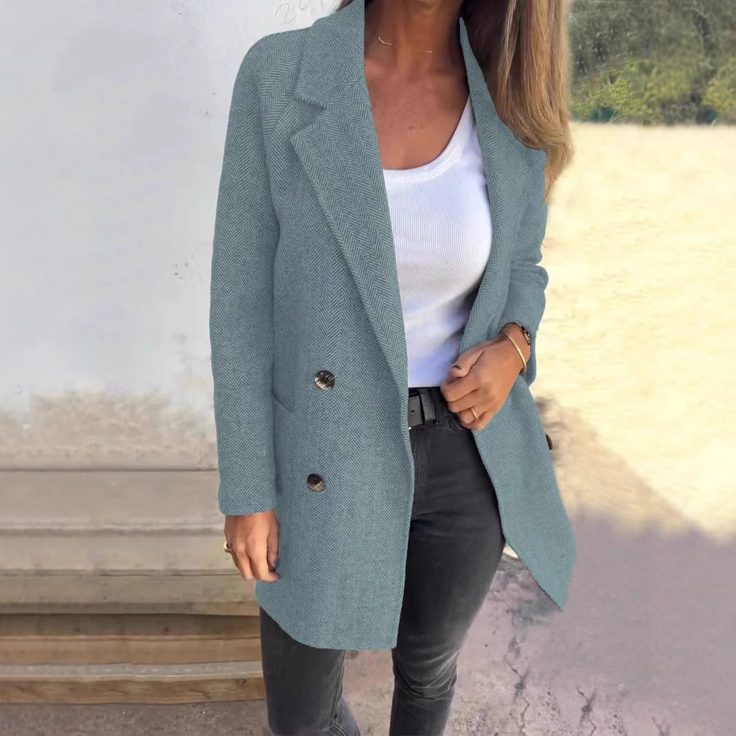 Dam Kappa Förtjockad Polyester Spandex för Vinter-6