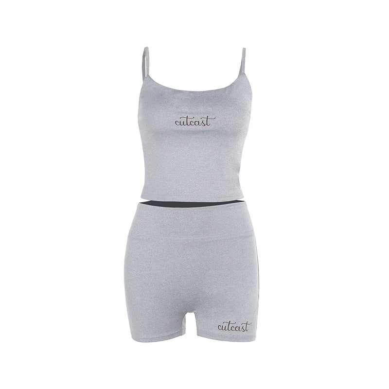 Kvinnor Sportigt Set Crop Top och Shorts Mjuk Textil 6