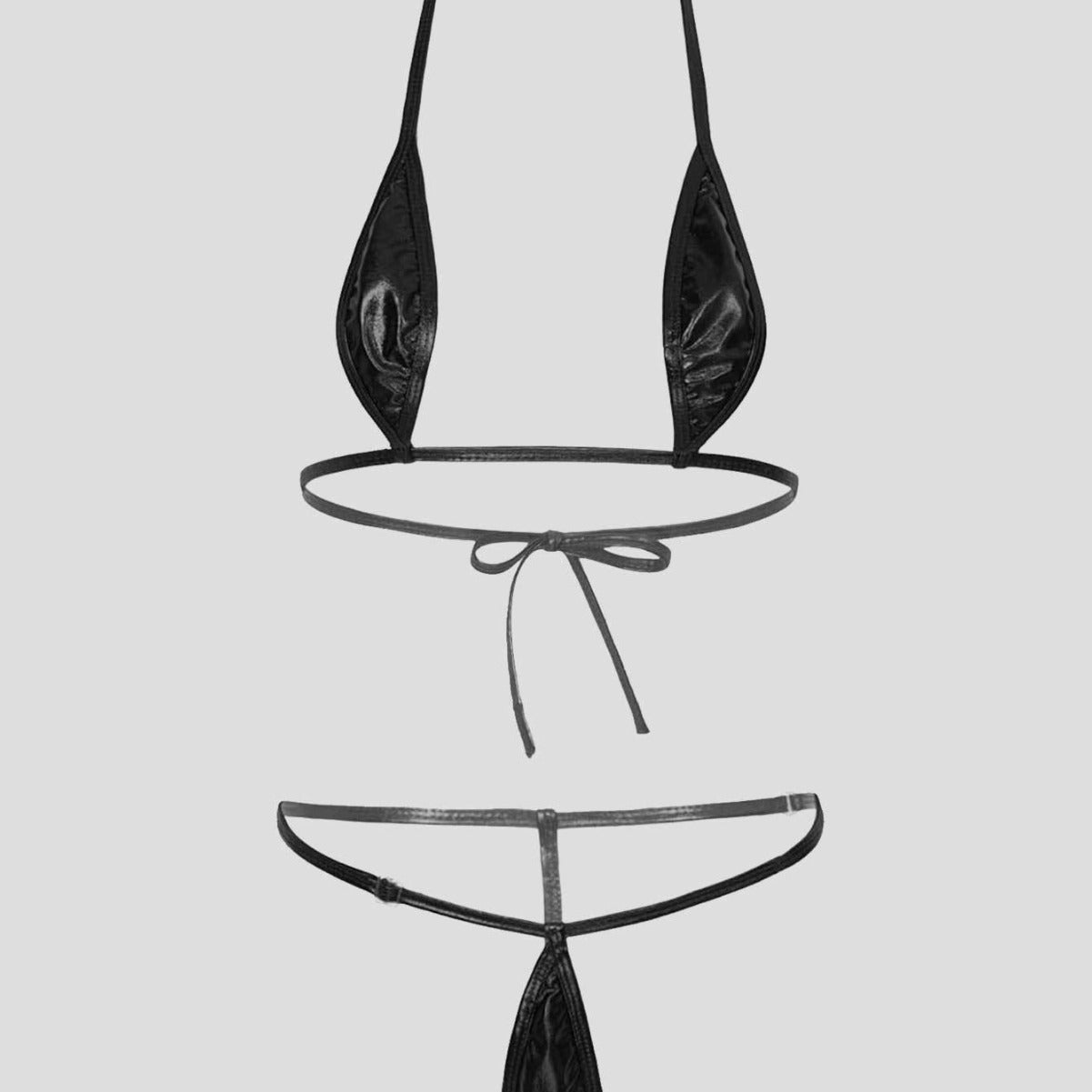 Bikini Damen Triangel Design mit Verstellbaren Trägern – Hochwertiger Glänzender Stoff, Ideal für Strand und Pool 2
