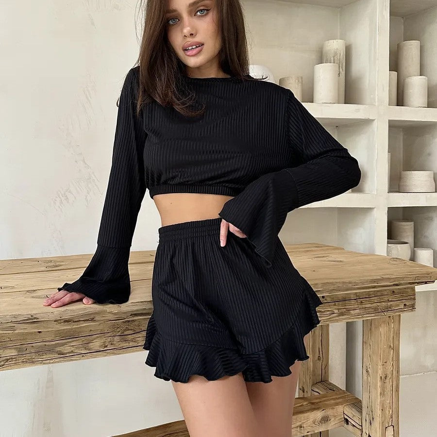 Variant image for Dam Shorts Set Långärmad Rüschen Polyester-13