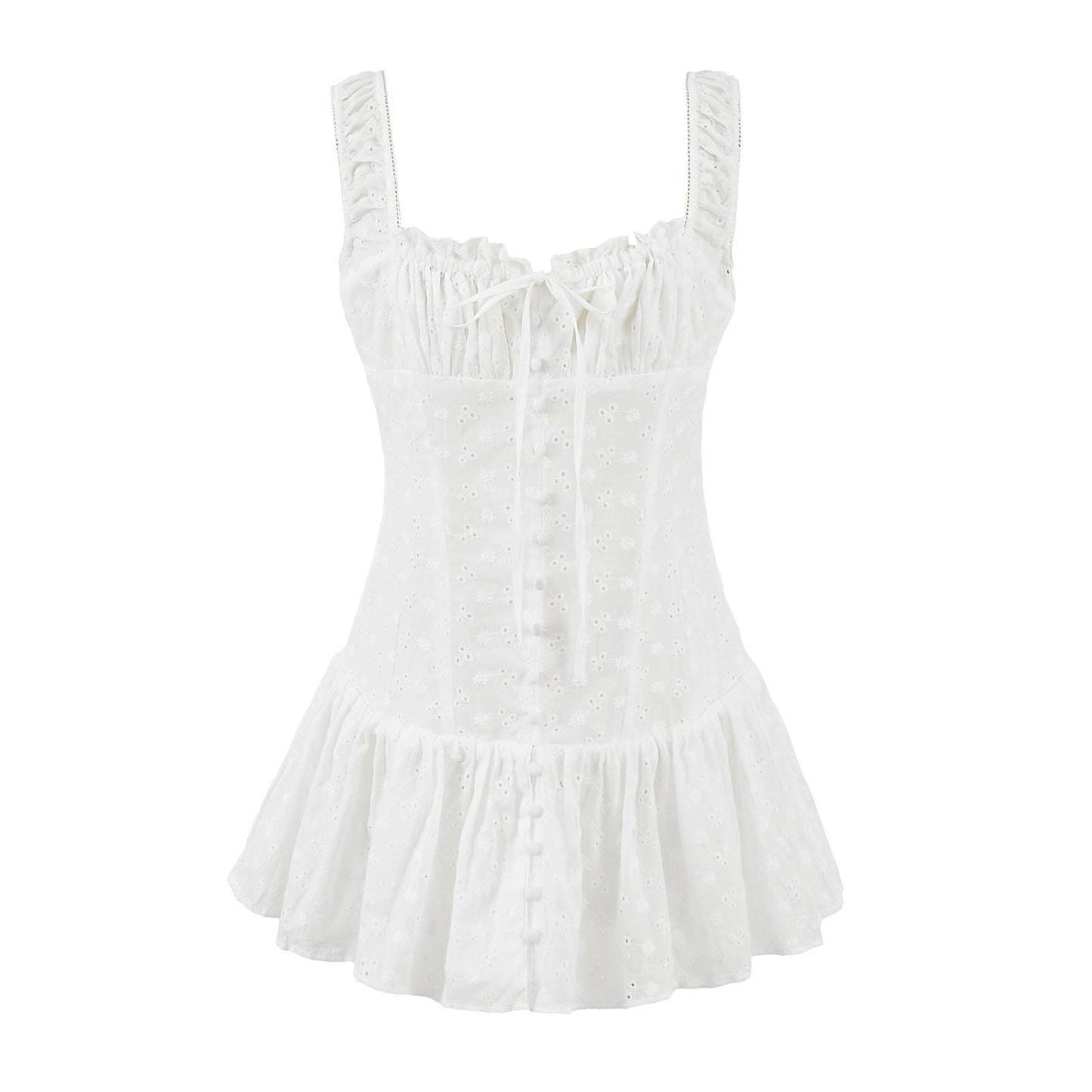 Variant image for Dam Miniklänning Ärmlös Med Broderi Kort Kjol Högkvalitativt Tyg-1