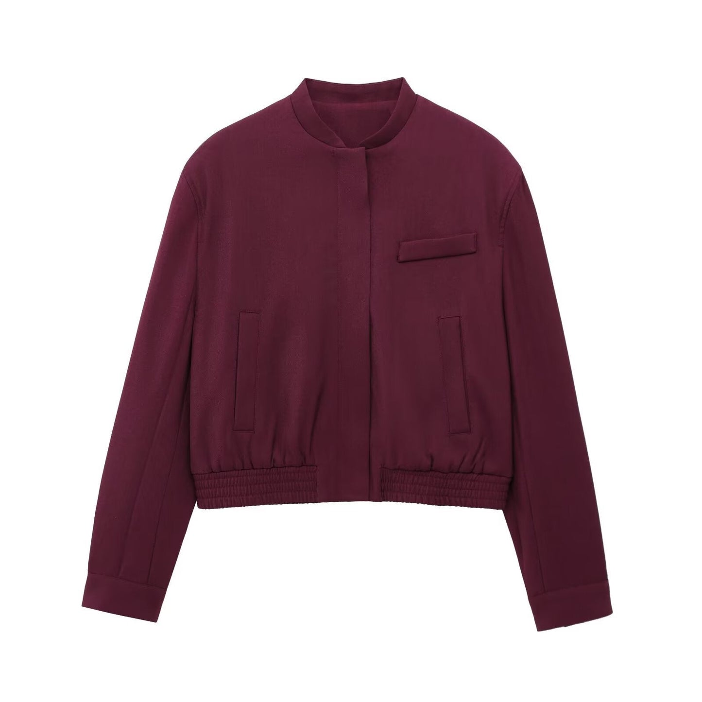 Kvinnors Pilotjacka Casual Högkvalitativt Tyg med Bredbyxor-3