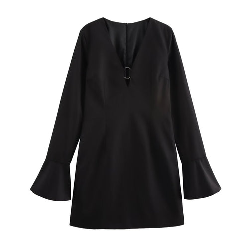 Dam Miniklänning A-Line Monokrom 100% Polyester-1