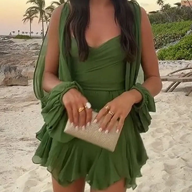 Variant image for Damklänning Slim Fit Långärmad Oregelbunden Polyester-13