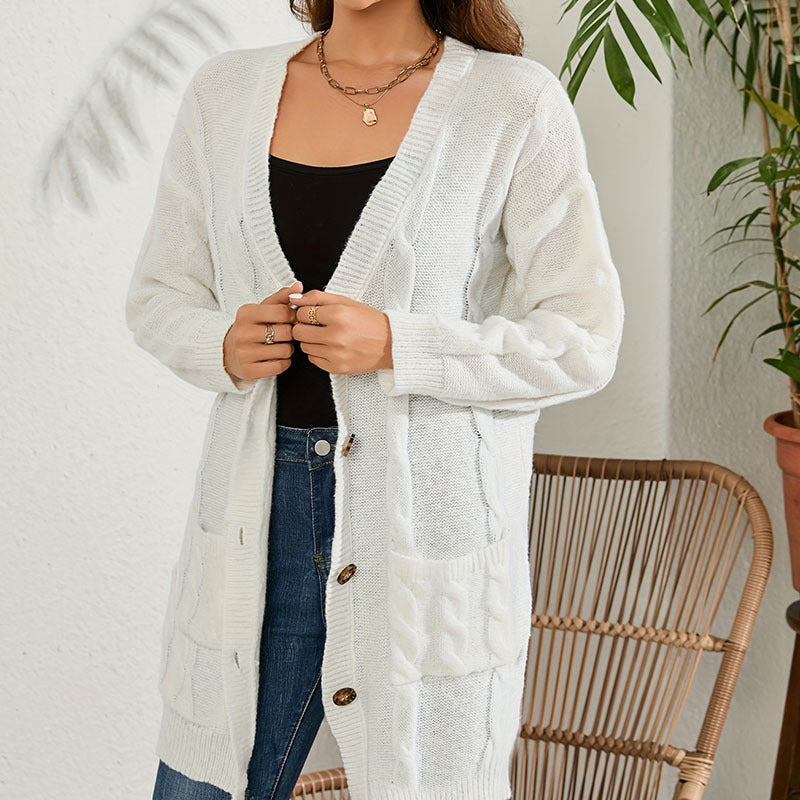 Variant image for Kvinna Lång Kofta Cardigan Slim Fit Akryl-5