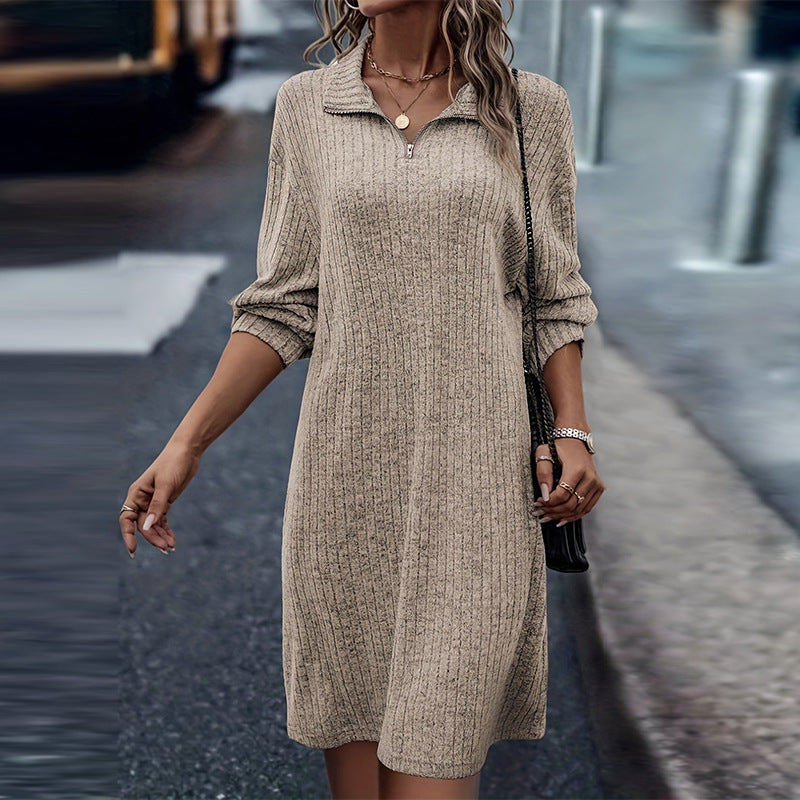 Dam Klänning A-Linjeformad Midi med Dragkedja i Högkvalitativt Material-3