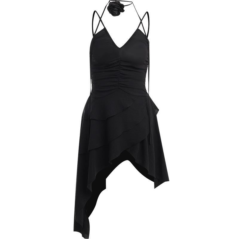 Dam Sommarklänning Asymmetrisk Rüsch Detaljer Lätt Material 6