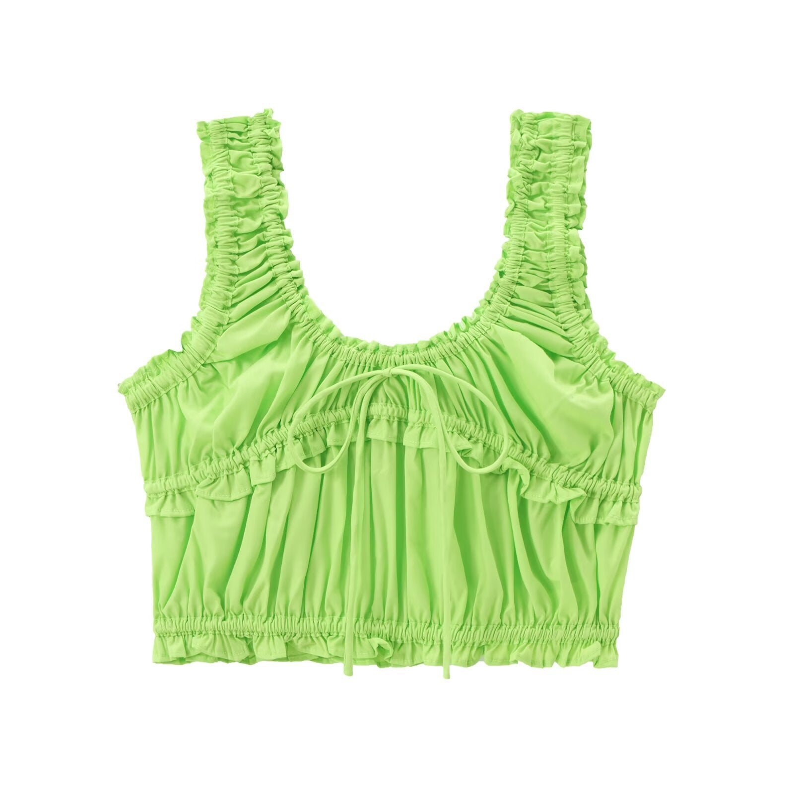 Variant image for Festtoppar Dam Rynkad Polyester Trendig Spaghetti Top-17