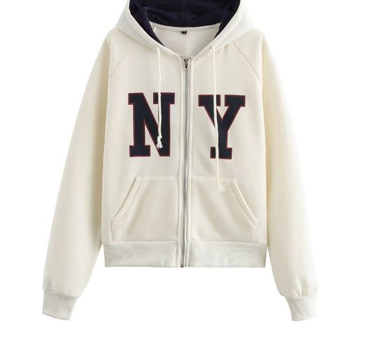 Kvinnors Zip-Hoodie Sportig Design Mjuk Polyester 1