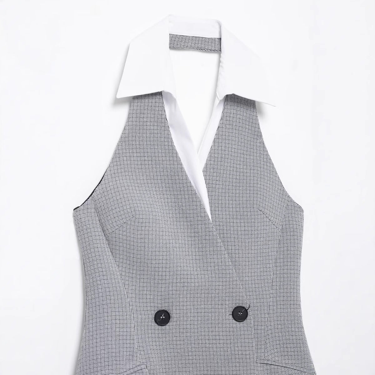 Kvinna A-Line Klänning Kort Patchwork Polyester-3