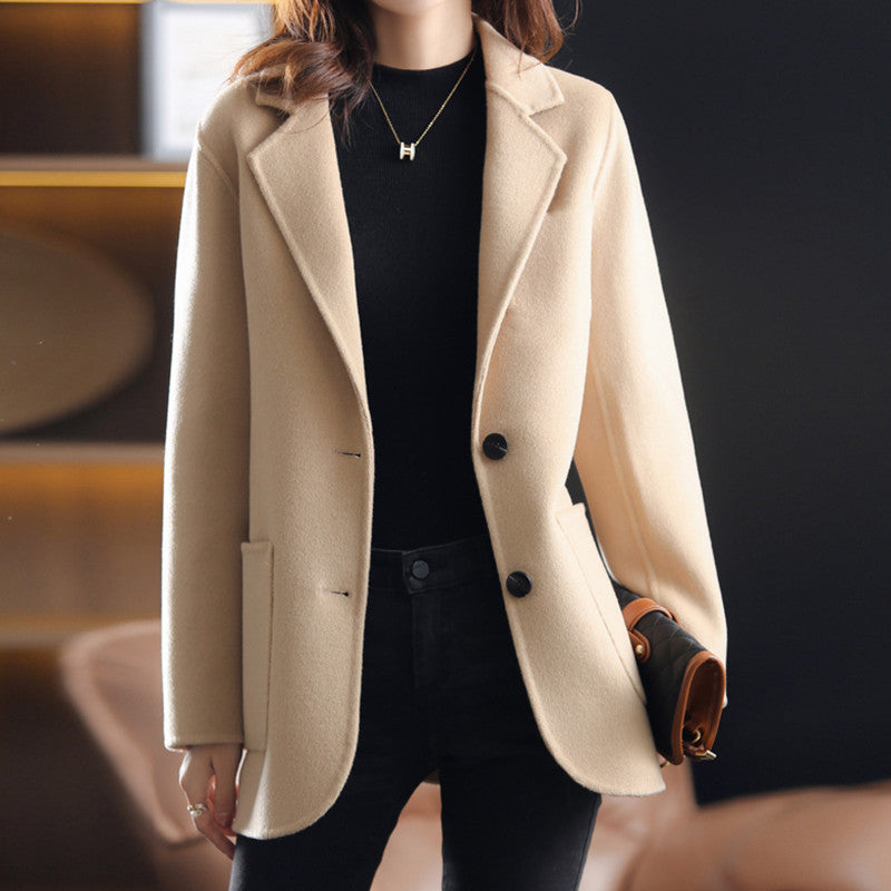 Dam Blazer Förtjockad Tweed Elegant För Höst och Vinter 2