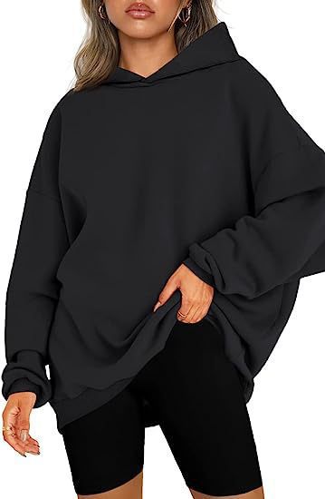 Överdimensionerad Fleecejacka Dam med Huva i Mjuk Polyester – Trendig Patchworkdesign och Långärmad Komfort 9