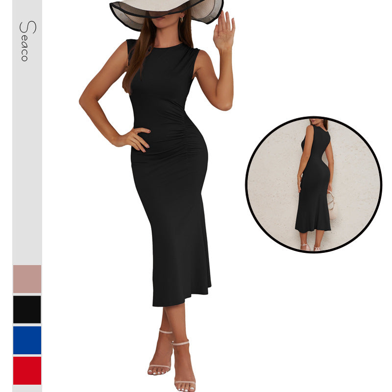 Fina Dam Klänningar Lång Midi Klänning Tight Fit Polyester-2