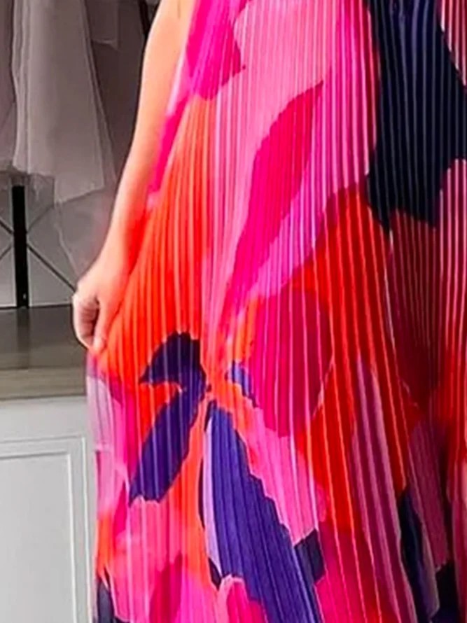 Dam Klänning Lång A-linje Polyester Geometriskt Mönster-6
