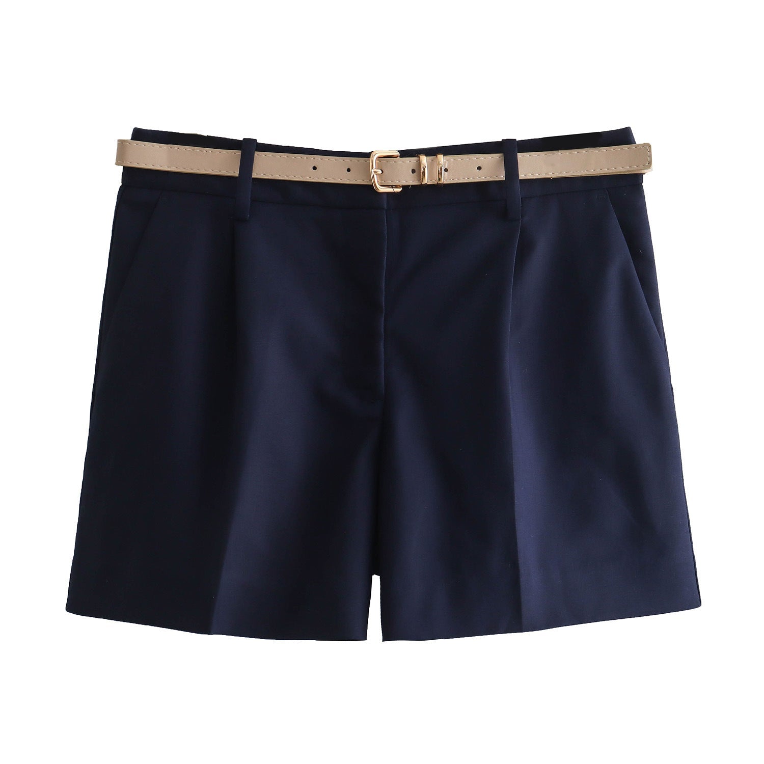Dam Shorts Hög Midja Lätt Polyester Casual-4