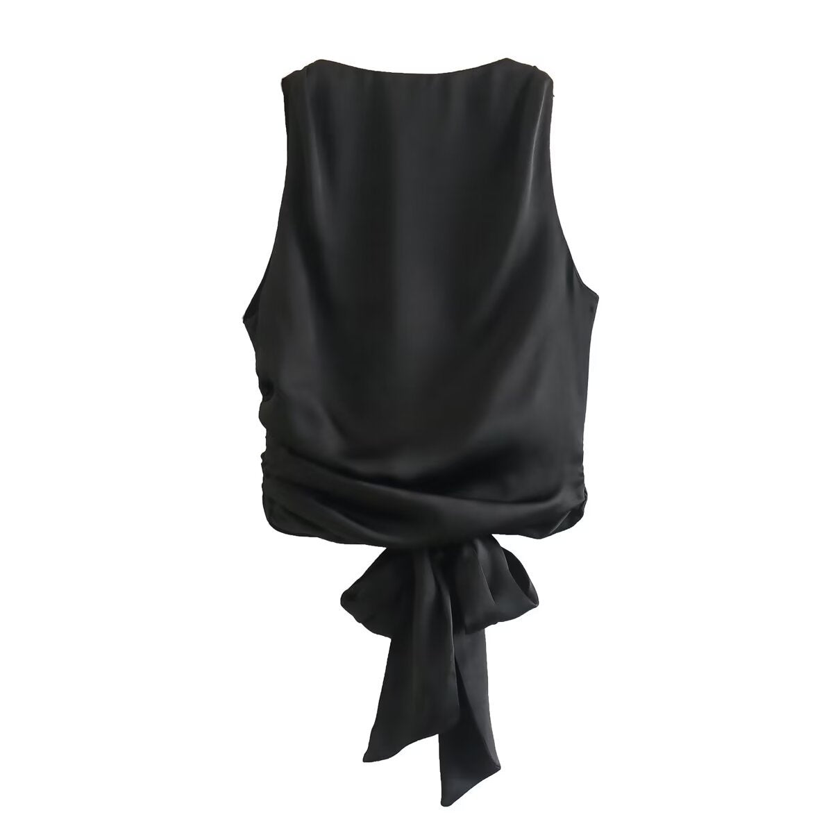 Dam Kort Topp Enfärgad Polyester Street Mode-4