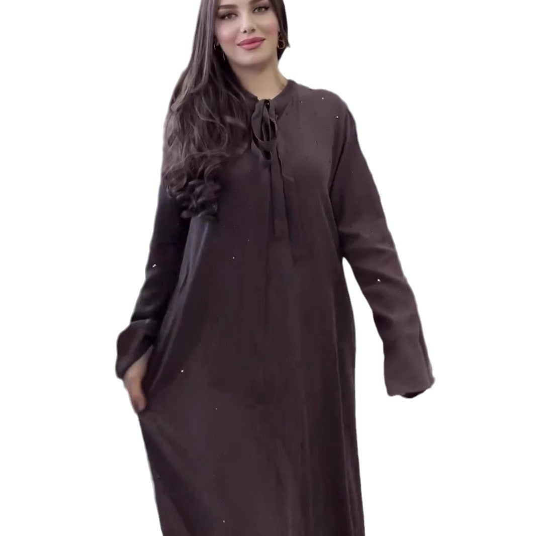 Dam Tröja Rundhalsad Långärmad Mjukt Tyg-6